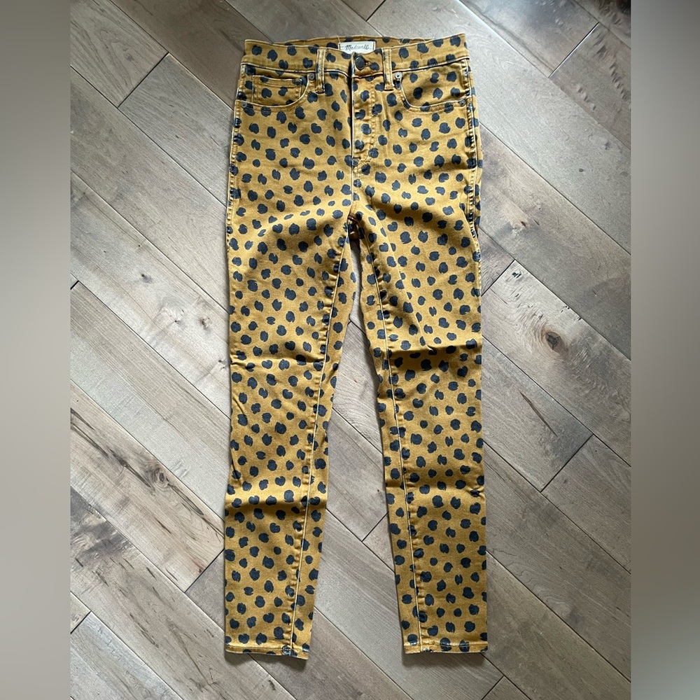 Madewell skinny jeans in leopard dot print